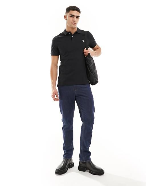Koszulka polo czarna Abercrombie & Fitch L