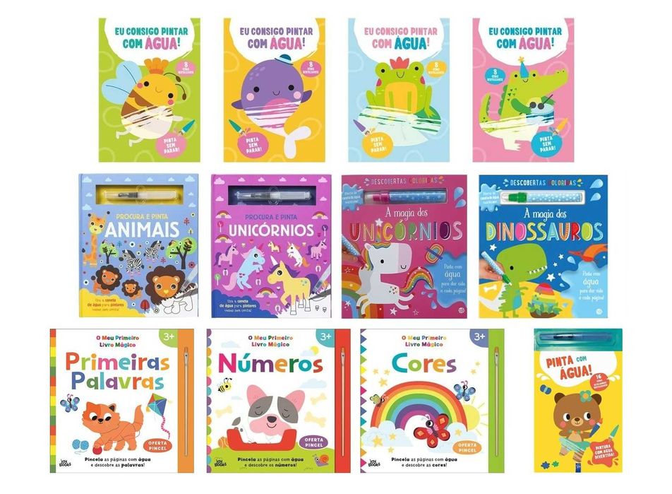 Livros Para Pintar Com Água: Cores /Unicórnios /Animais/.. - Desde 4€