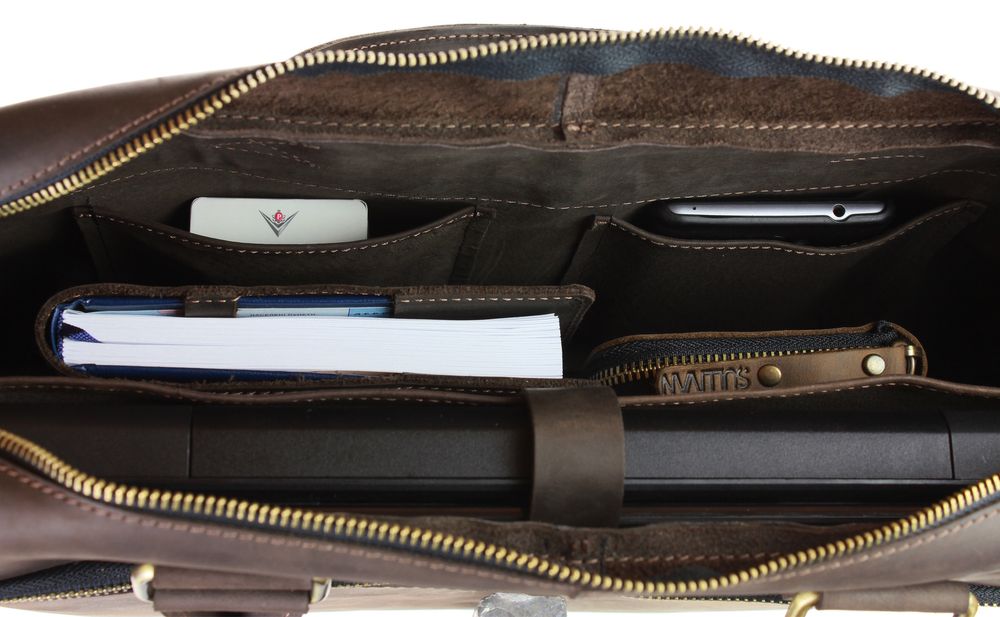 Сумка для документів велика шкіряна А4 SULLIVAN smg31-2(60) коричнева