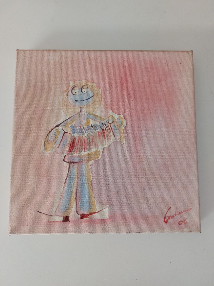 Tela em acrilico. Pintado à mão