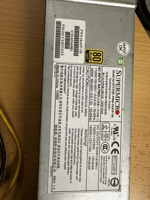 Zasilacz serwerowy 1400W 80Plus Gold