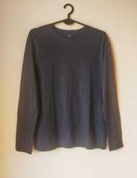 Ciemnoszara bawełniana bluzka Basic z długim rękawem ,H&M , rozmiar M