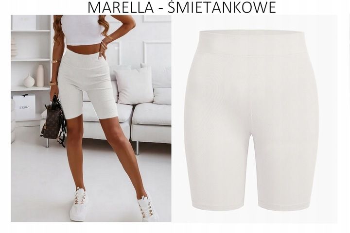 Krótkie Legginsy Kolarki Biker Shorts Prążek 3/4xl