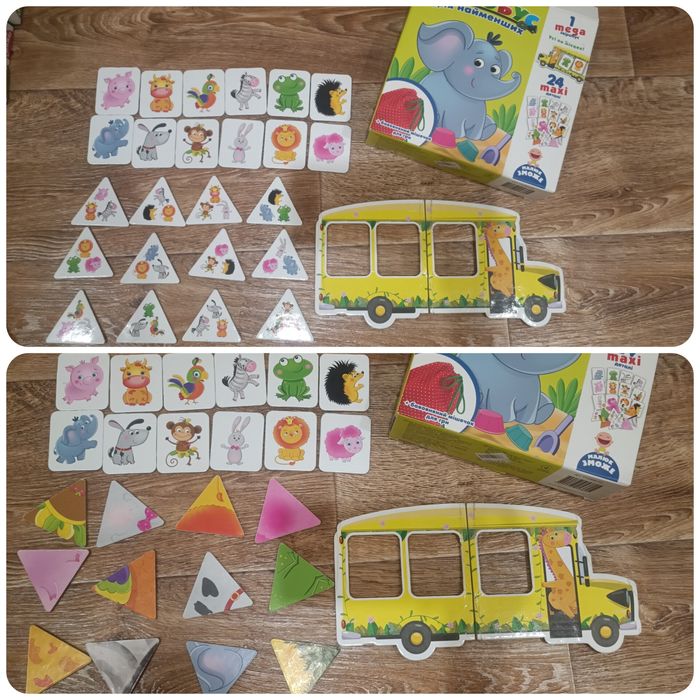 Максі пазли для найменших фігури розвиваючі ігри автобус рахунок 1-9