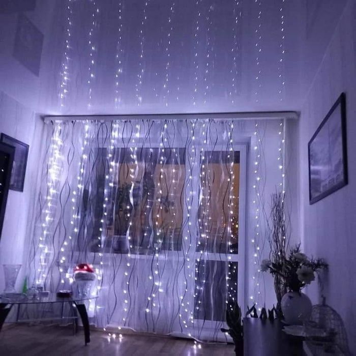 Новорічні гірлянди-штори USB з живленням від павербанку