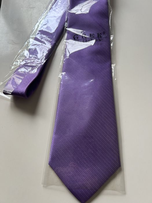 Krawat jedwab fioletowy nowy