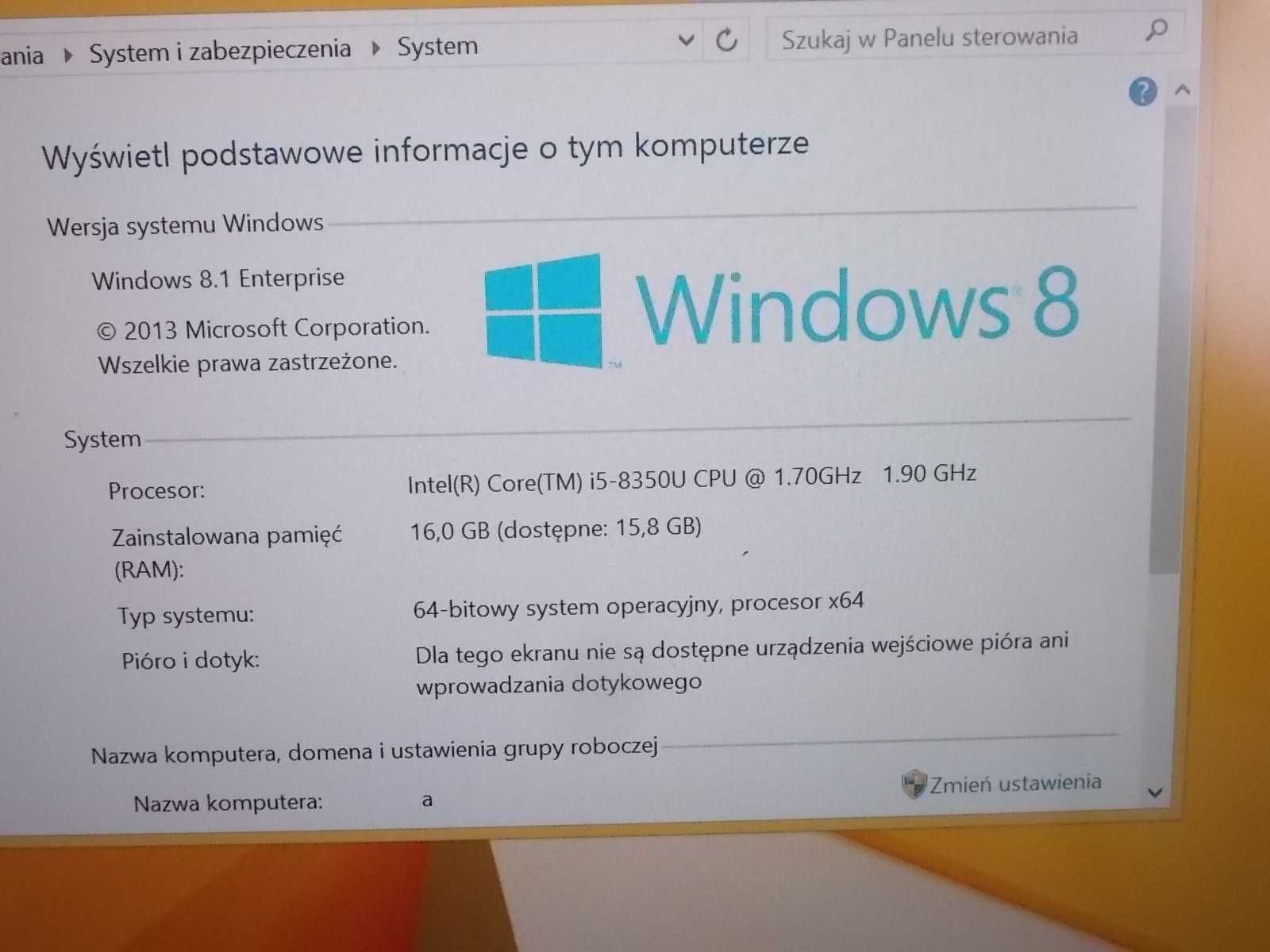 Fujitsu Lifebook E548 Core i5-8350U 16GB DDR4 256GB NVMe