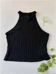 Nowy top z halterem w prążki 93% bawełna cotton