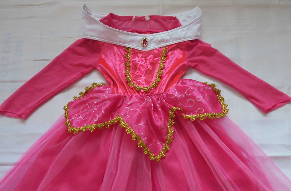 Sukienka karnawałowa księżniczka Aurora r116-122, 5-7 lat strój Aurora