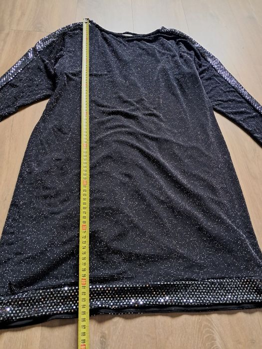 Mini sukienka błyszcząca nitka cekiny mieniaca sie XL 42
