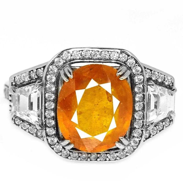 Серебряное кольцо 925 пробы с сапфиром ручной работы Размер 18.5