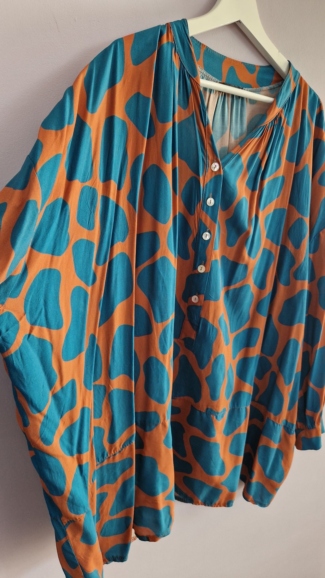 Kolorowa elegancka tunika, bluzka motyl oversize plus size XL-7XL