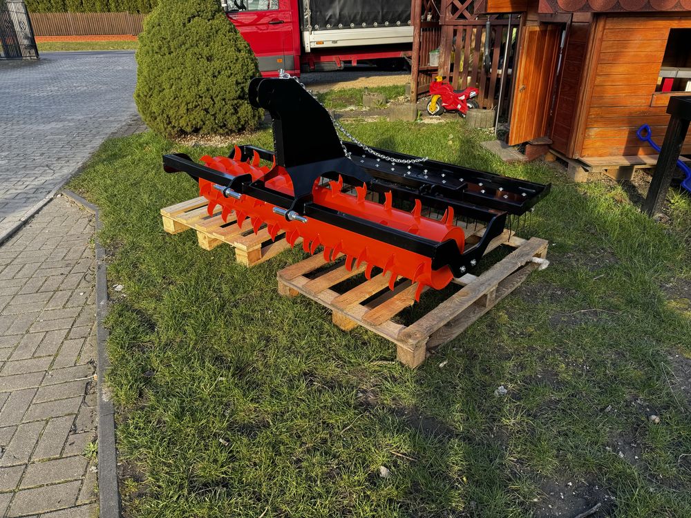 Walec ogrodowy zębaty z broną sprężynową kat 1 i 2 do mini  traktorków