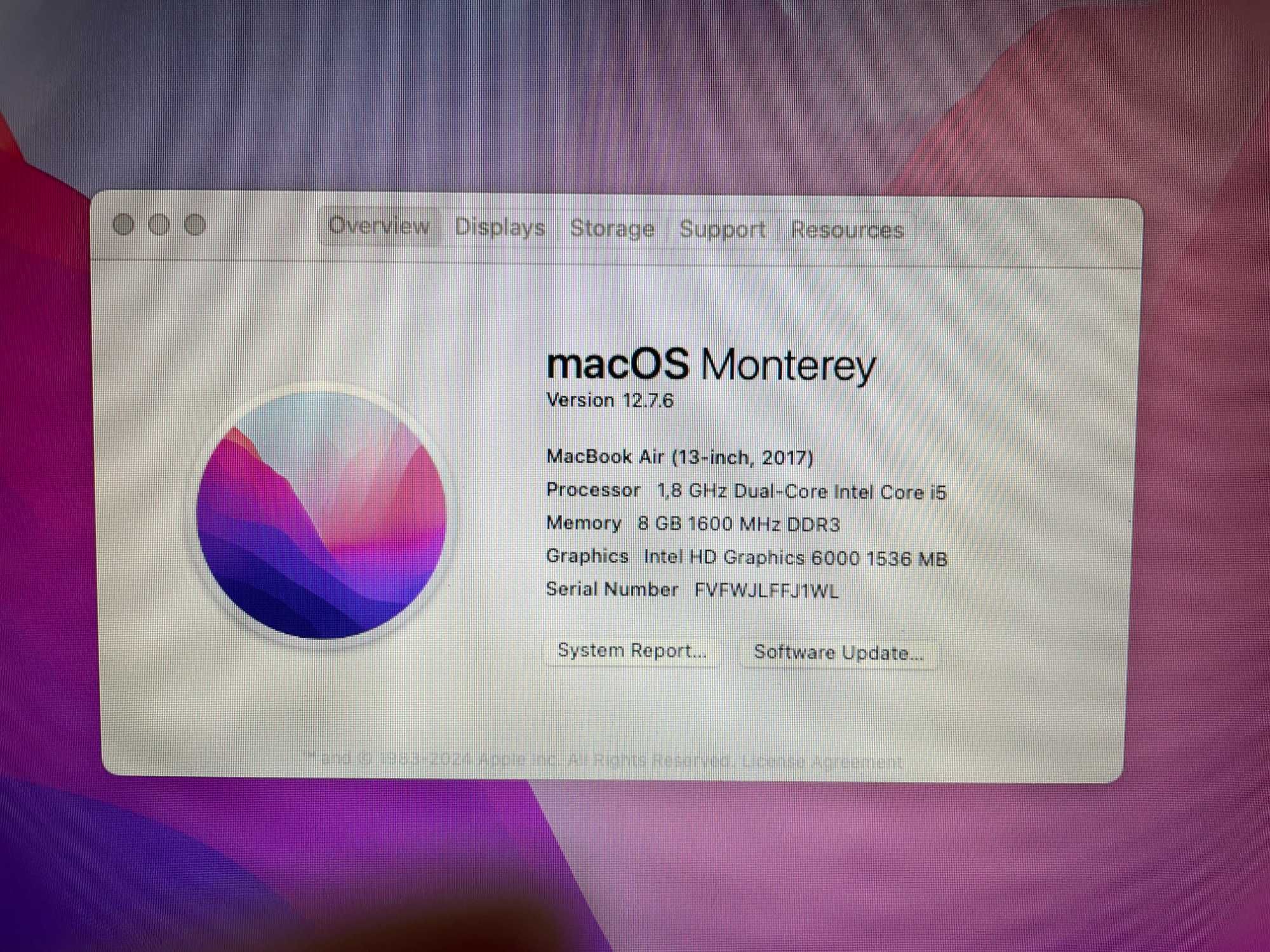 Apple MacBook Air A1466 / i5-5350u 1.8 GHz / 8GB / 128Gb SSD