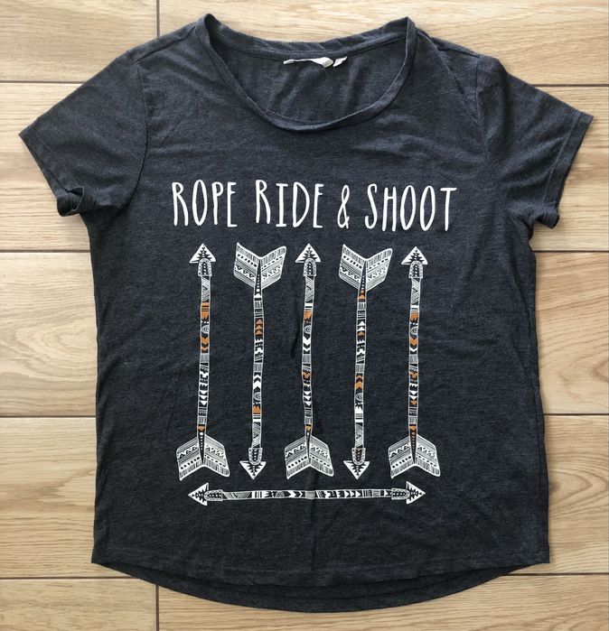 Szary T-shirt z domieszką lnu C&A XL