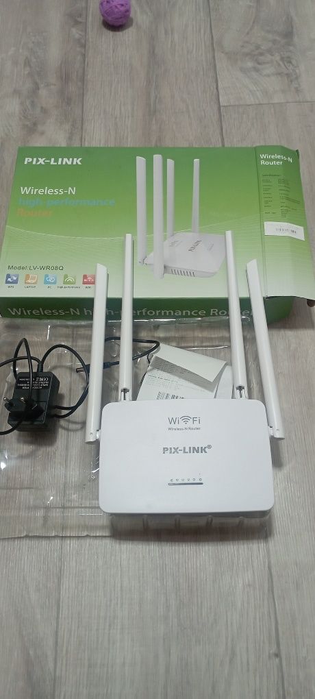 Маршрутизатор WI-FI роутер 4 антени PIX-LINK LV-WR21Q White
