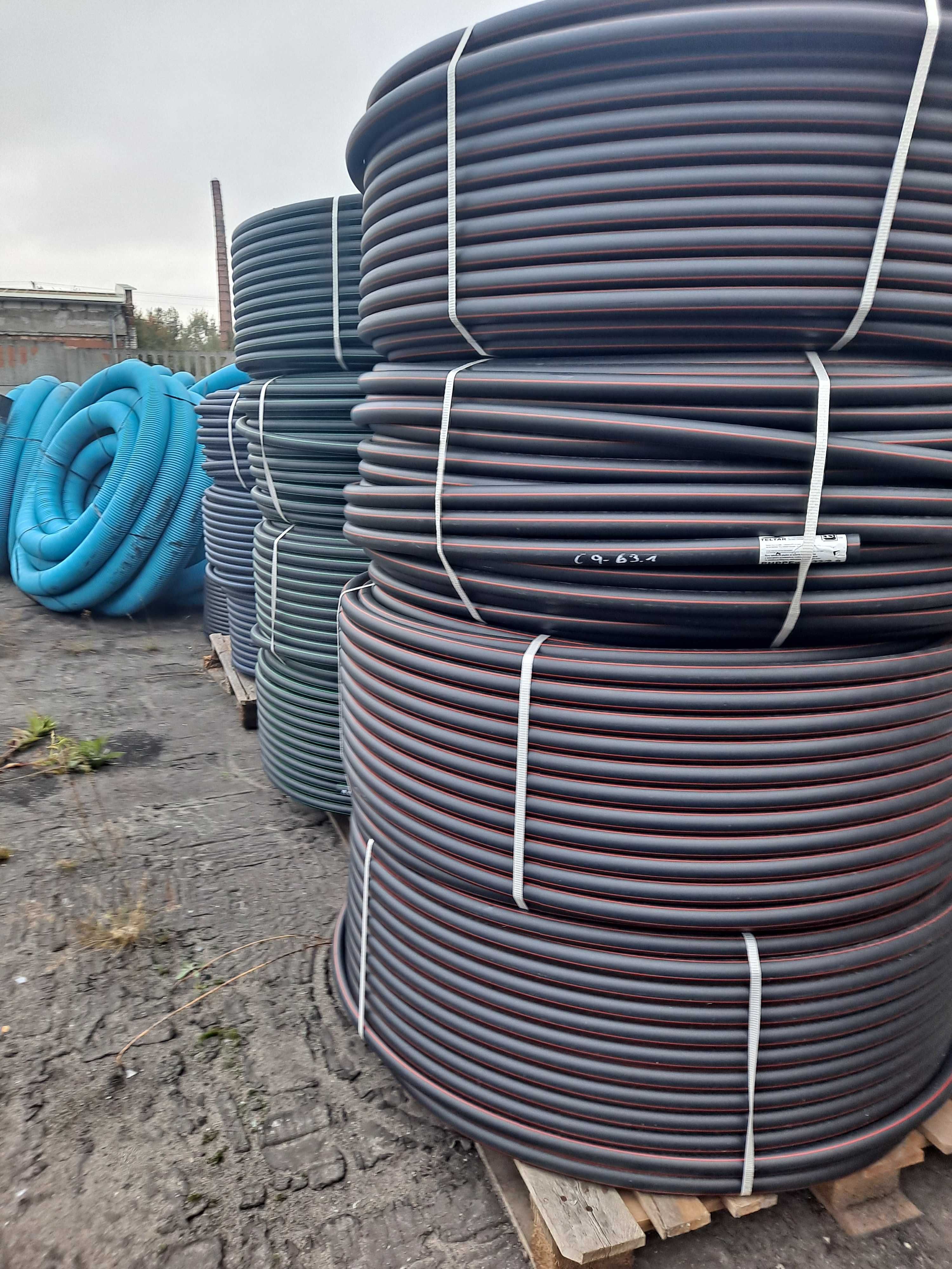 Rury HDPE fi 40mm, 32mm, 25mm w krążkach po 250m