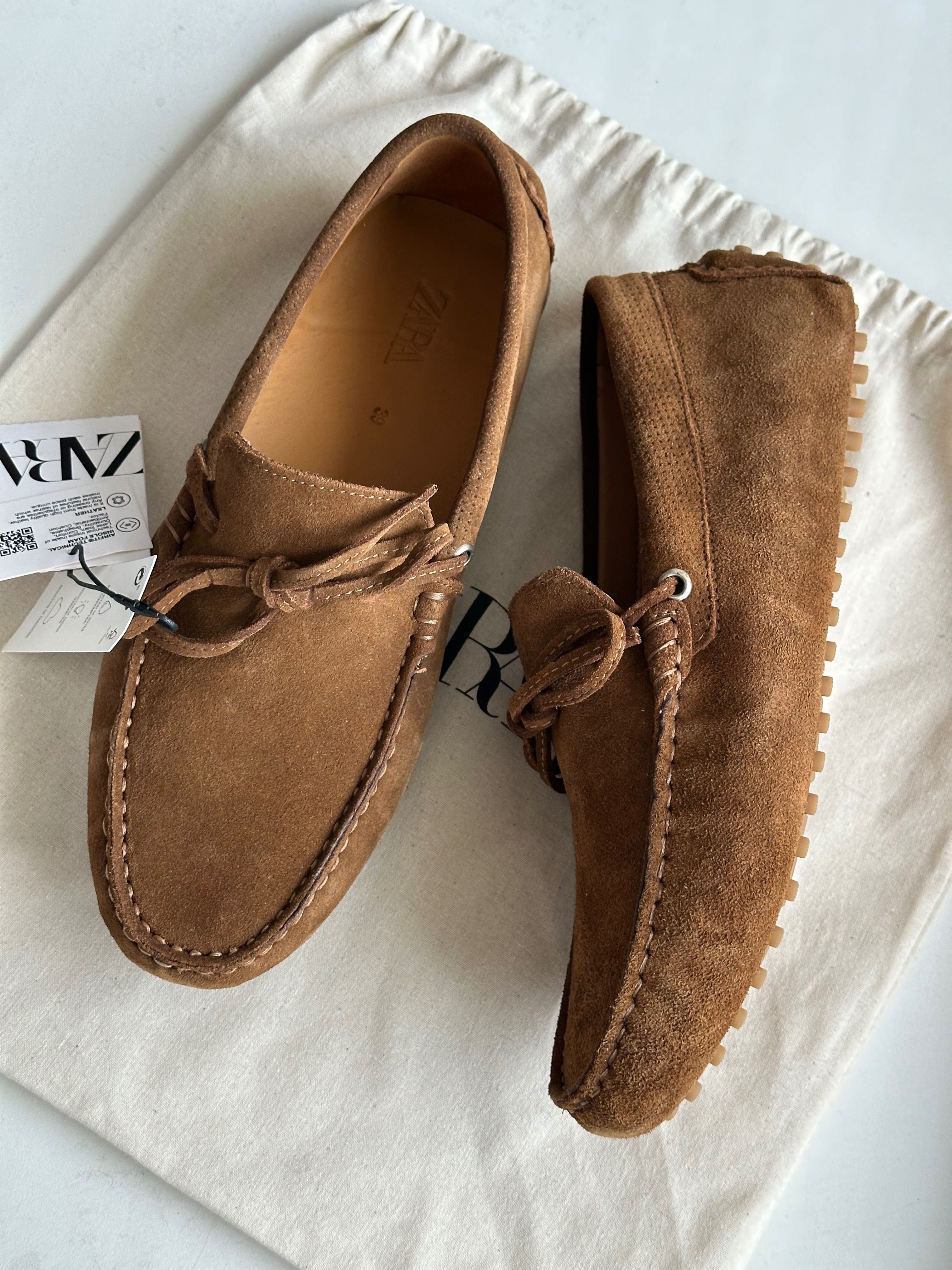 Чоловічі мокасини коричневі Zara