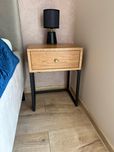 Szafka nocna dębowa z szufladą loft, dębowy stolik loft, nakastlik