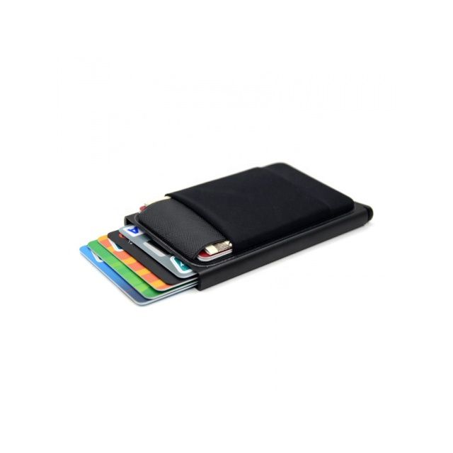 Aluminiowy Cienki Portfel Rfid Etui Karty Czerwony