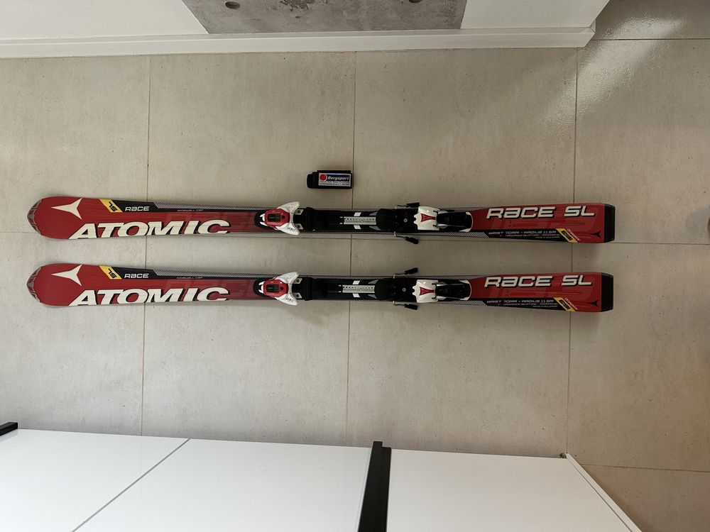 Narty Atomic SL Race 163 cm + wiązania + buty Rossignol + kijki