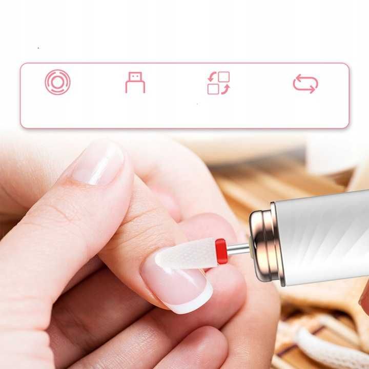 FREZARKA do paznokci manicure pedicure profesjonalna BEZPRZEWODOWA