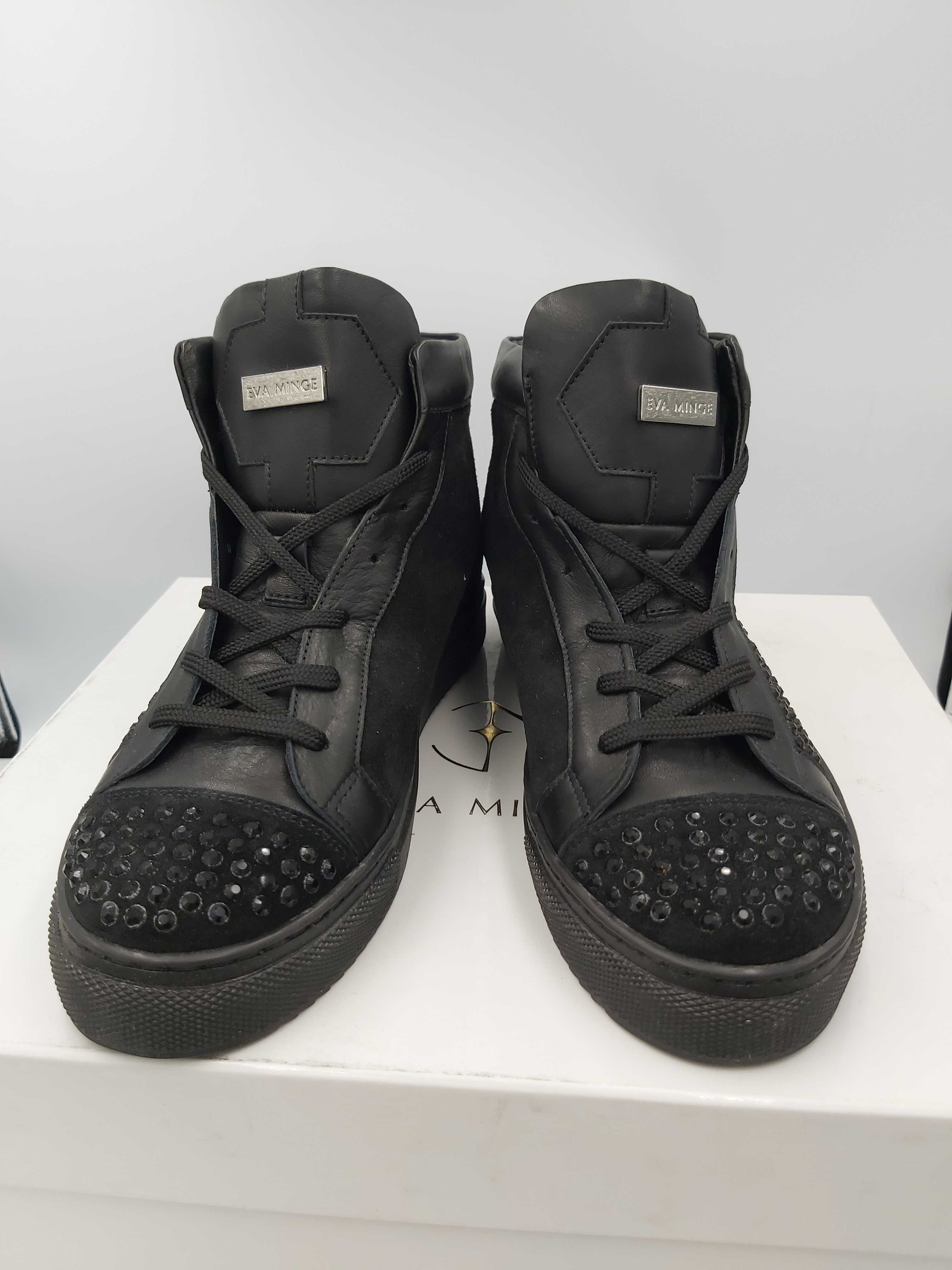 Buty skórzane botki EVA MINGE dżety sneakersy rozmiar 38
