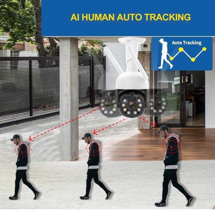 Kit 4 câmaras Rotativas 3MP • WiFi • Auto-Tracking •Áudio Bidirecional