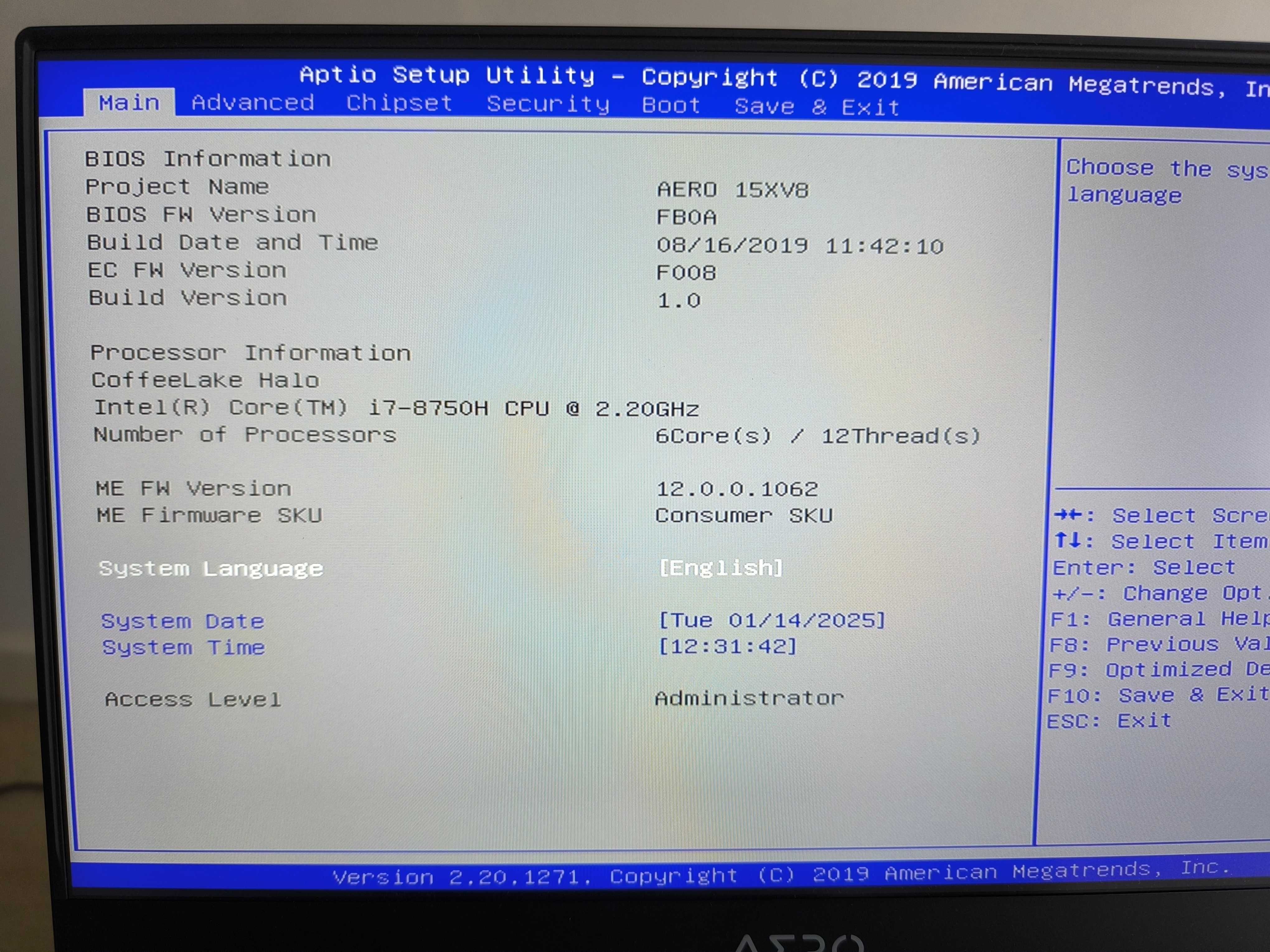 Portátil Gigabyte Aero V15X V8 - i7-8750H, GTX 1070, 32GB RAM