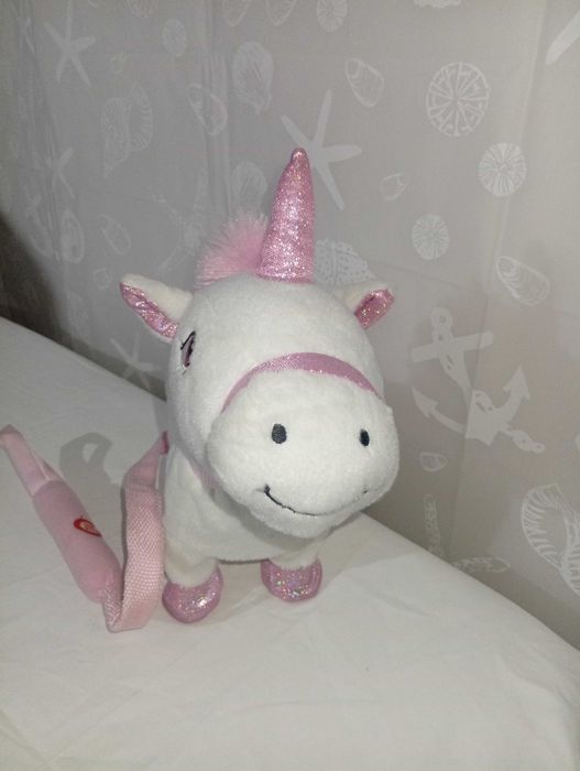 Bialutki jednorożec chodzący na smyczy interaktywny