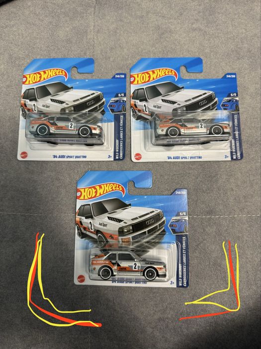 Hot Wheels Audi Sport Quattro TH 3 sztuki