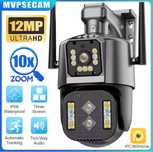 Kamera zewnętrzna wifi HD 6k 12MP 10x zoom podwójny ekran śledzenie AI