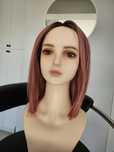 Peruka z włosów naturalnych różowa lob longbob lob human hair