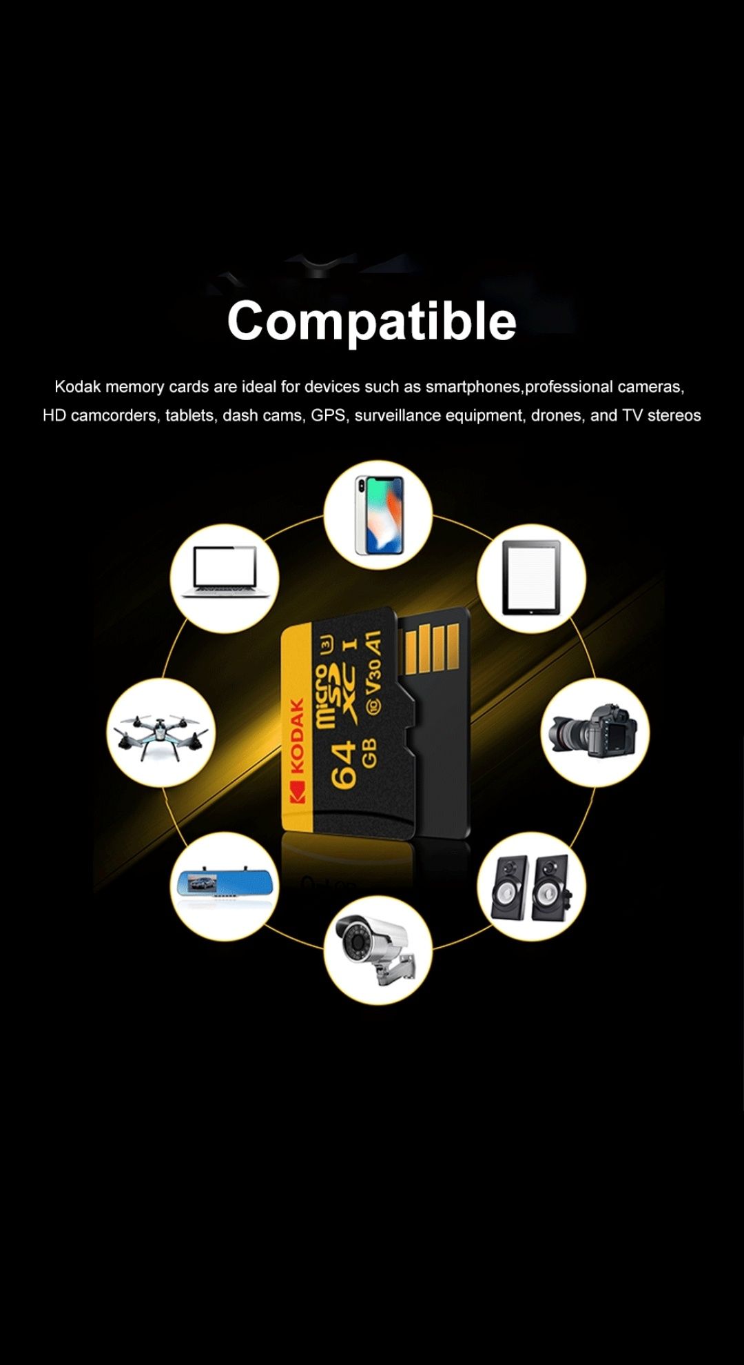 Karta Micro SD 128 GB KODAK / U3 / Claas 10 / V30/ 4K