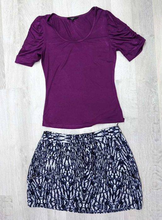 Летняя юбка с большими карманами от Mark&Spenser + футболка, р. 38/M-L