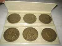 6 Medalhas Bronze - Coleção Dr. Sá Carneiro, em embalagem original
