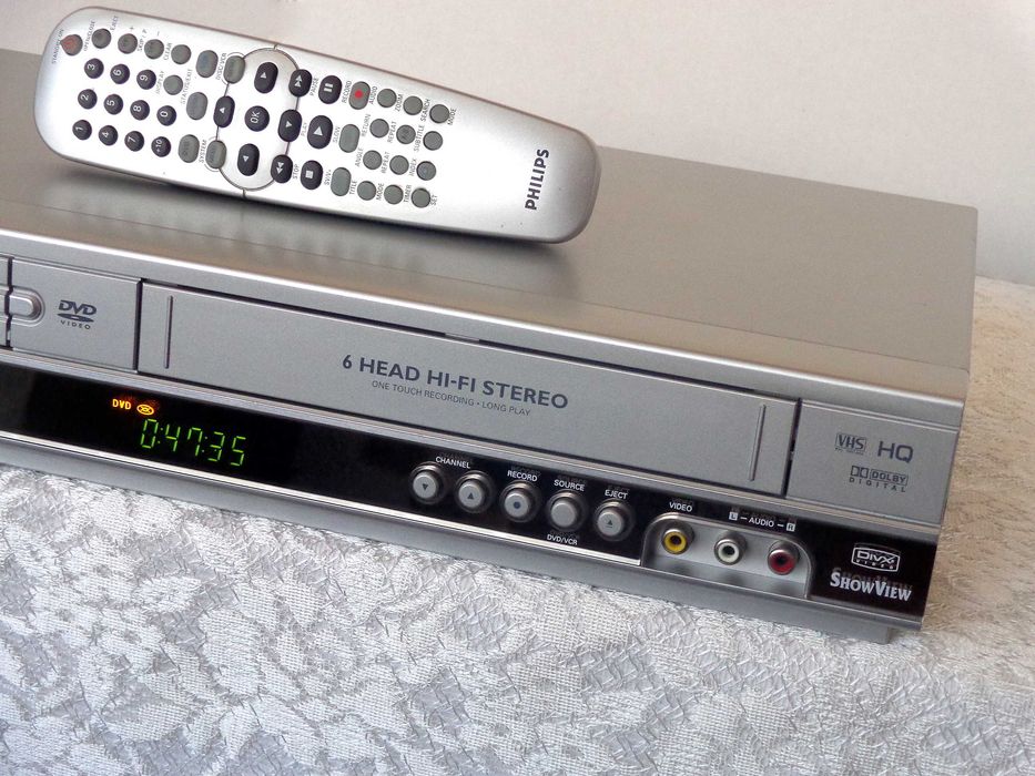 PHILIPS Combo DVD-VHS * HiFi Stereo 6Głowic SP/LP Mp3 JPEG DIVX