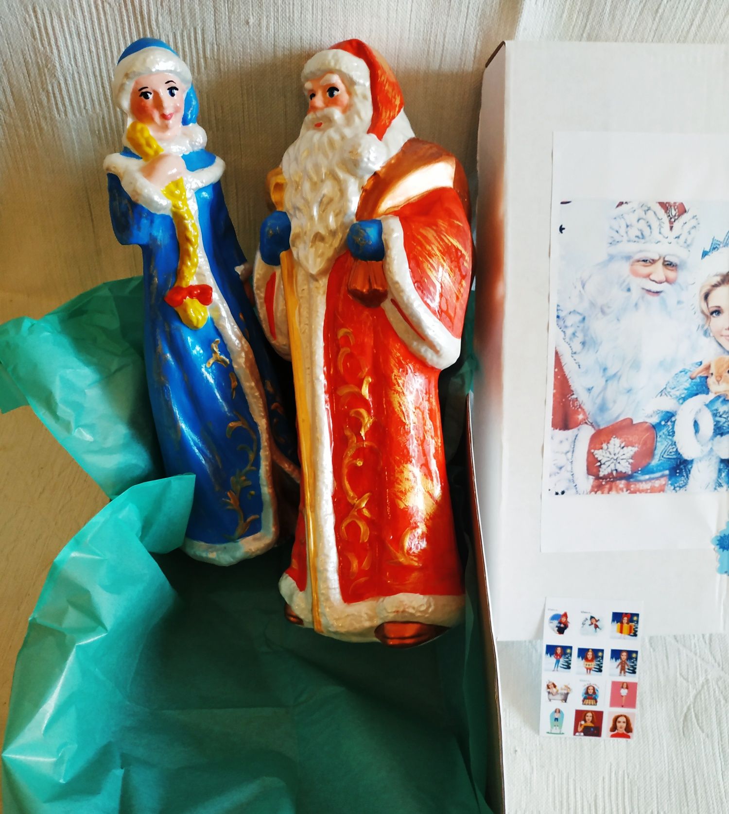 Дед Мороз и Снегурочка пластмассовые