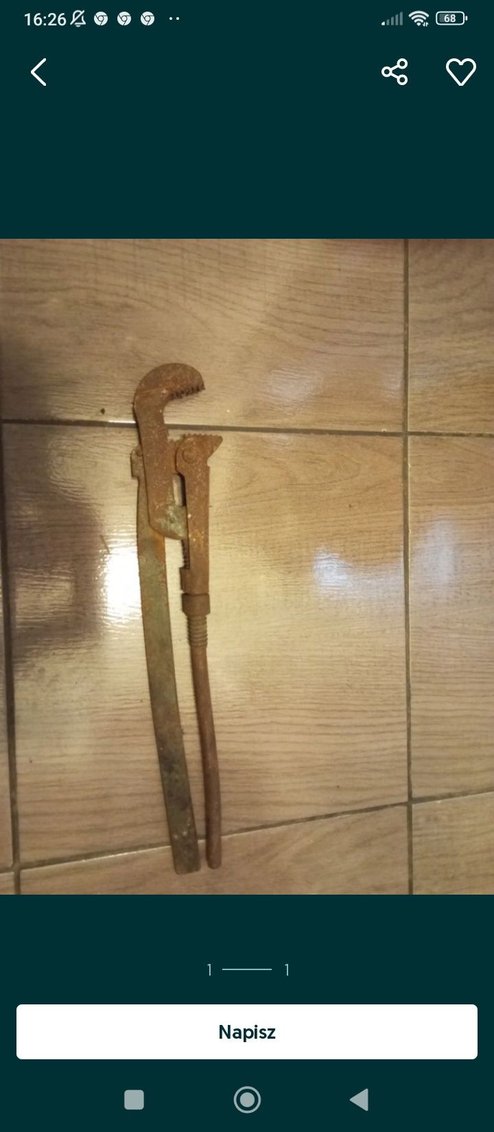 Stary klucz francuski , hydrauliczny , żabka