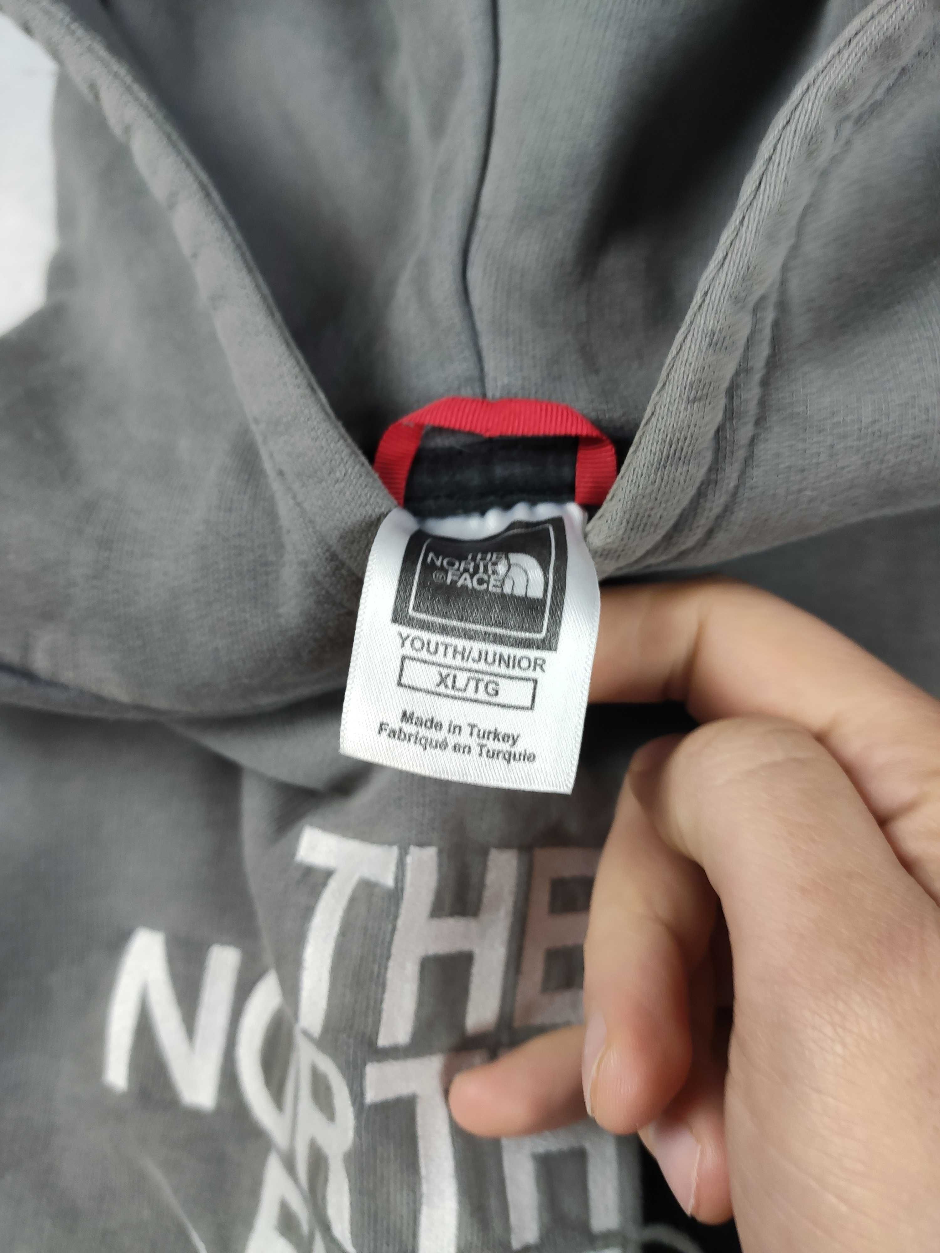 Bluza The North Face szara z kapturem hoodie junior damska r. XL
