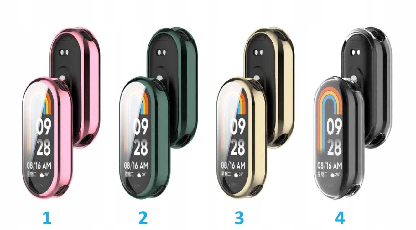 Etui Silikonowe z Ochroną Wyświetlacza do Xiaomi Mi Band 8|KOLORY