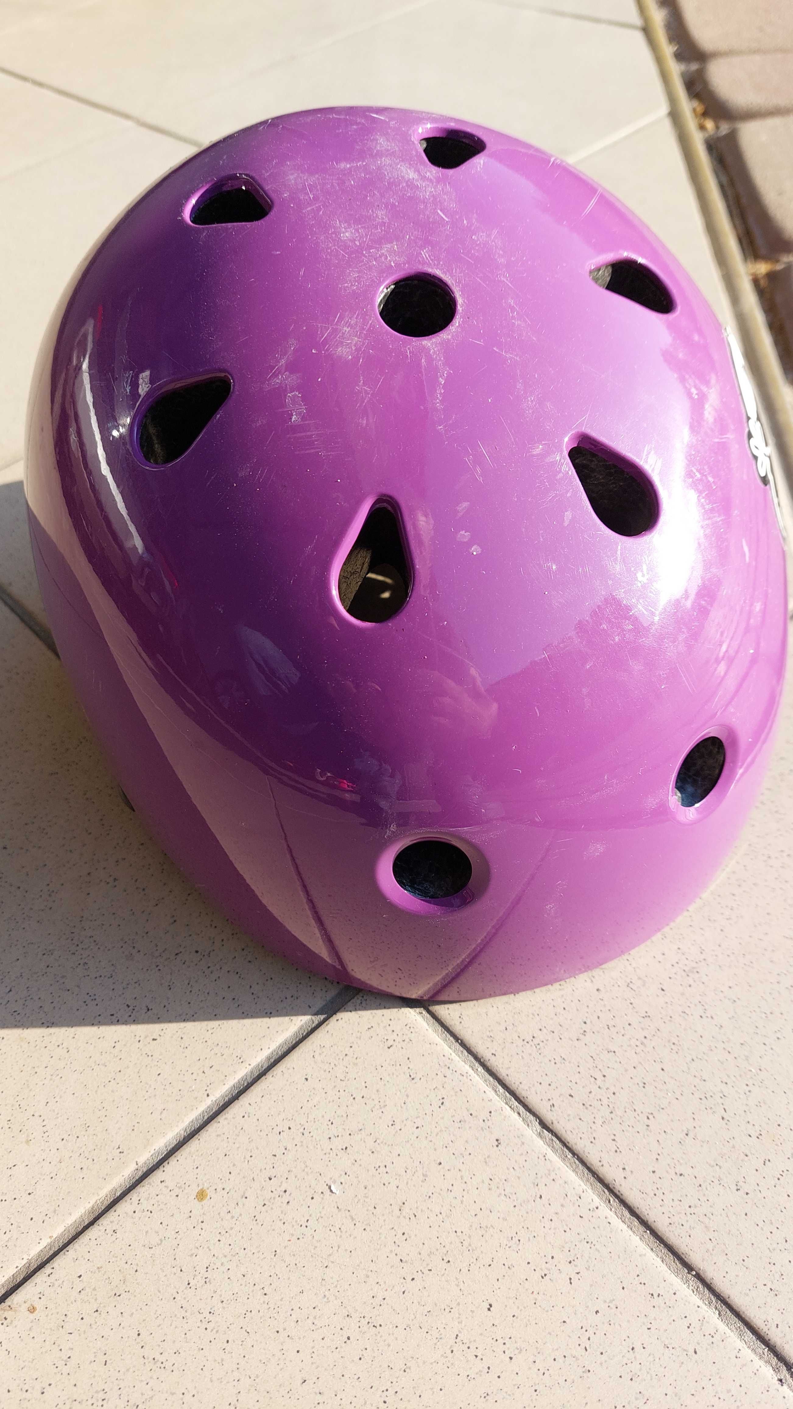 Kask oxelo fioletowy 55-58 cm dziecięcy  hulajnoga deskorolka rower