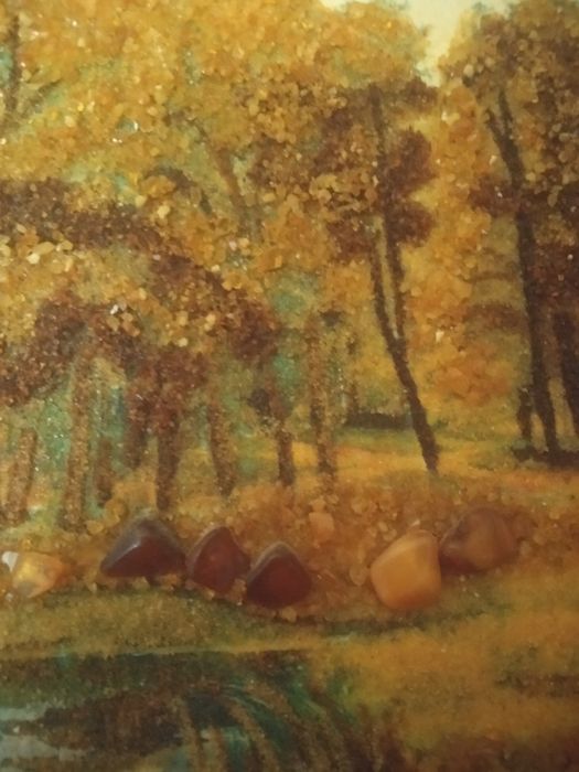 Янтарная картина с биркой 21смх26 см