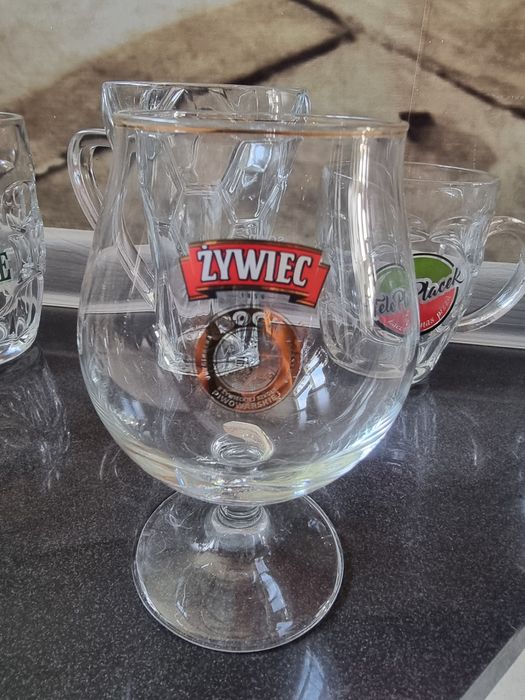 Kufle pokale szklanki do piwa Pilsner Urquell Eb Żywiec Tele Placek Br