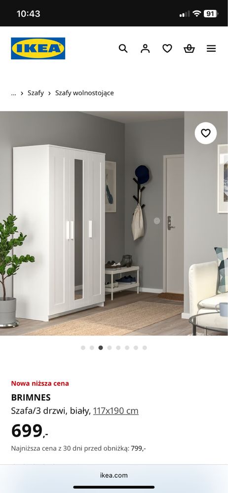 Szafa biala IKEA model Brimnes