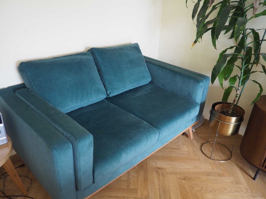 Kanapa, fotel i puff - Scandicsofa, stan doskonały, piękne kolory