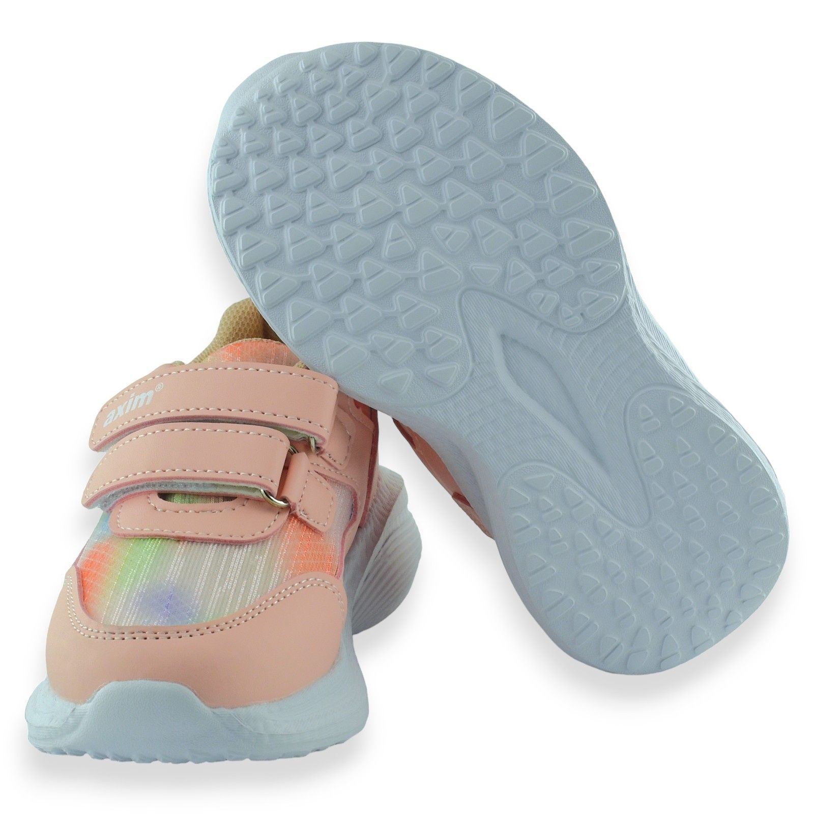 Wygodne i lekkie buty sportowe dla dziewczynki na rzep Różowe |r.22-30