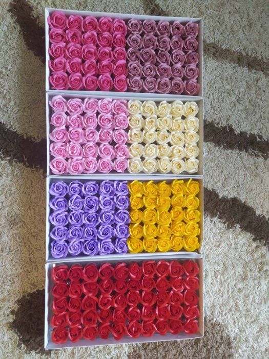 Мильні троянди оптом, квіти з мила для флористів, мыльные розы оптом