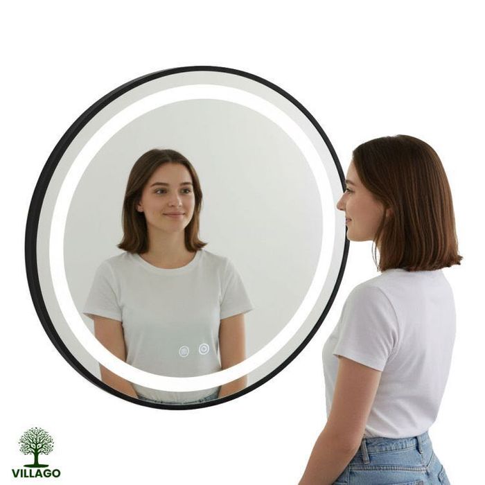 Lustro LED Okrągłe 80 cm Ant-Fog 3 barwy światłą dotykowy włącznik