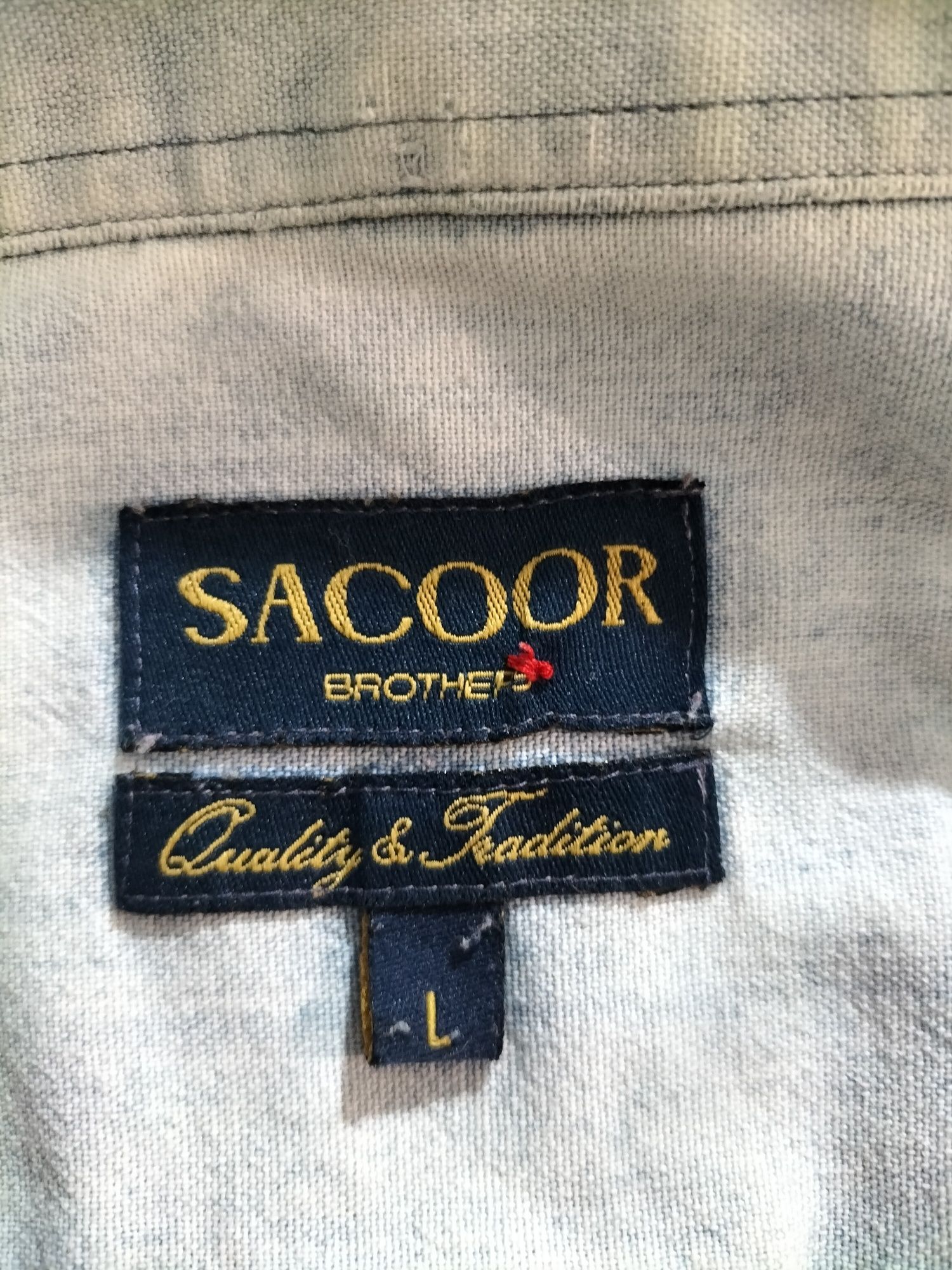 Camisa Sacoor Brothers – Riscas Azul e Branco – Tamanho L